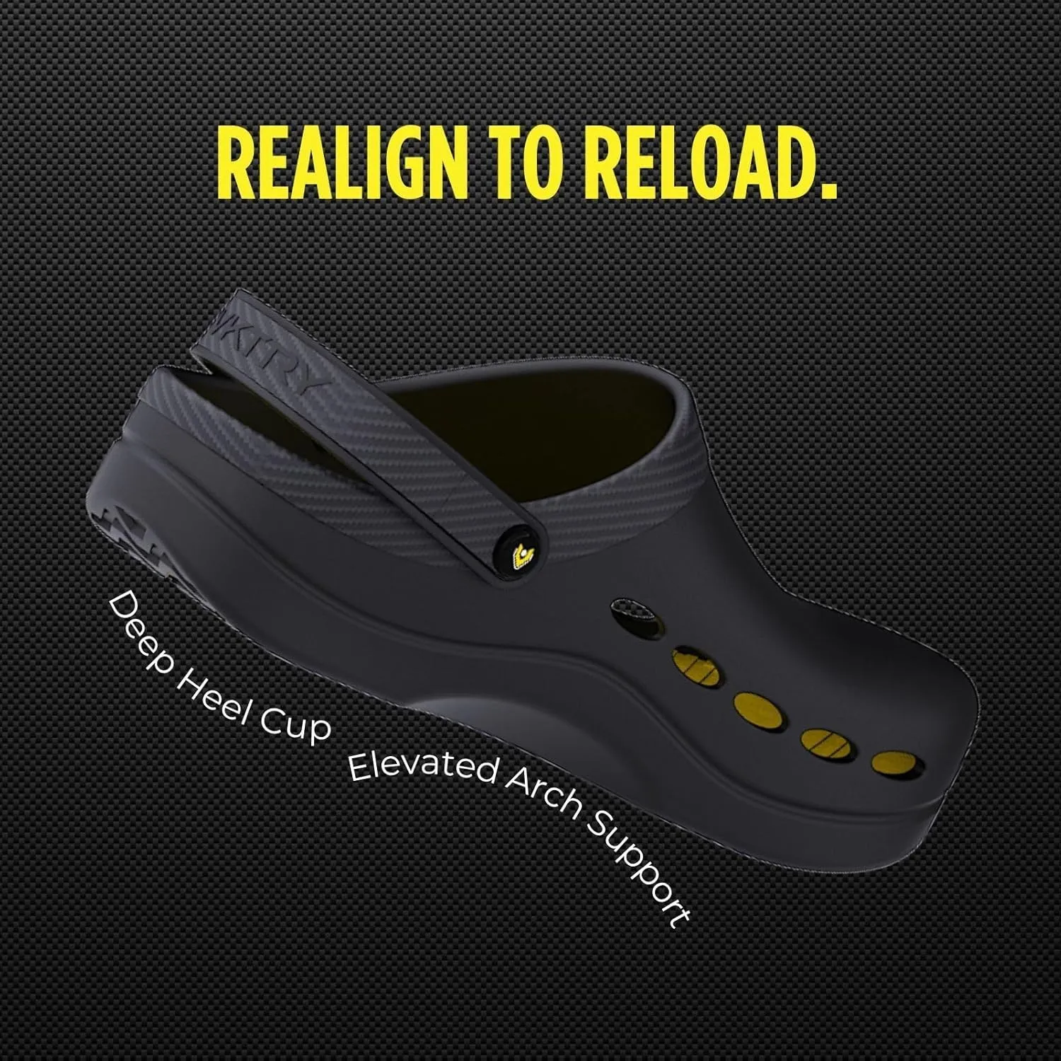 VKTRY Performance Recovery Clogs – Cushioned EVA with Carbon Fiber Stability | Rocker Sole, Ventilated Comfort, Deep Heel Cup, Slip-Resistant Grip, Removable Rear Strap