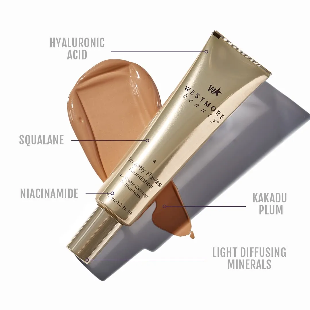 Westmore Beauty Instantly Flawless Foundation - Light Medium 1.2 oz - Full Coverage Liquid Foundation