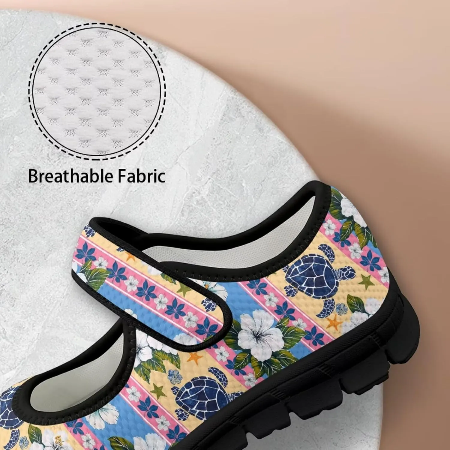 Women Mary Jane Sneaker Shoes Lightweight Casual Breathable Non Slip Flats with Magic Sticker