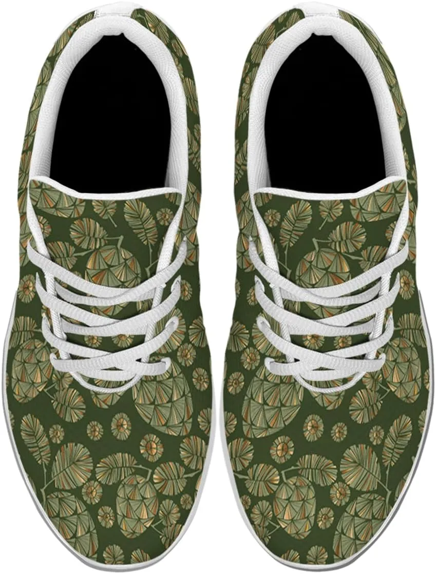 Women Men Xmas Green Pine Cone Shoes Personalited 3D Print Running Shoes Athletic Tennis Sneakers