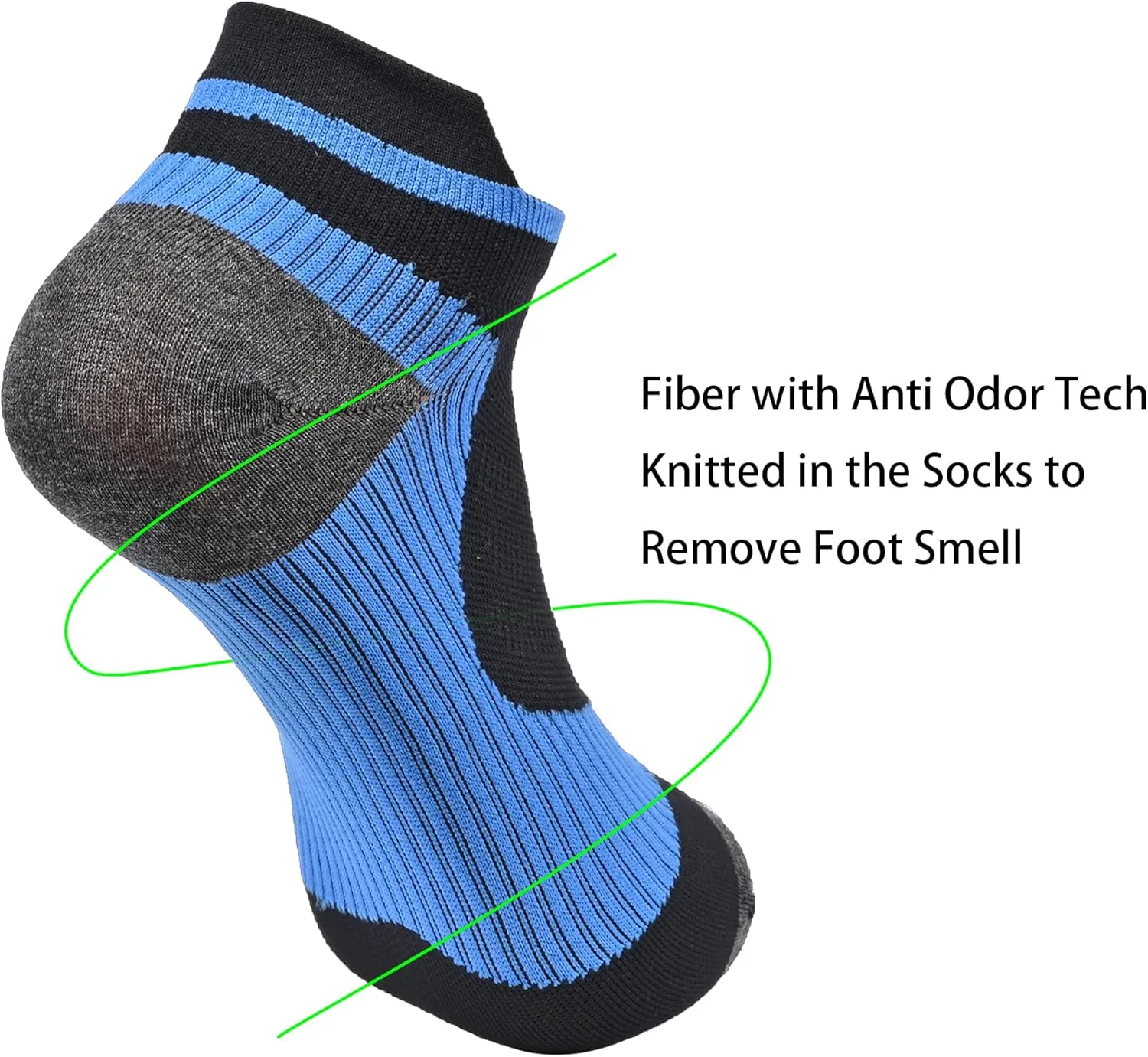 Women's Anti Stink Seamless Breathable Low Cut Compression Sports Running and Cycling Socks