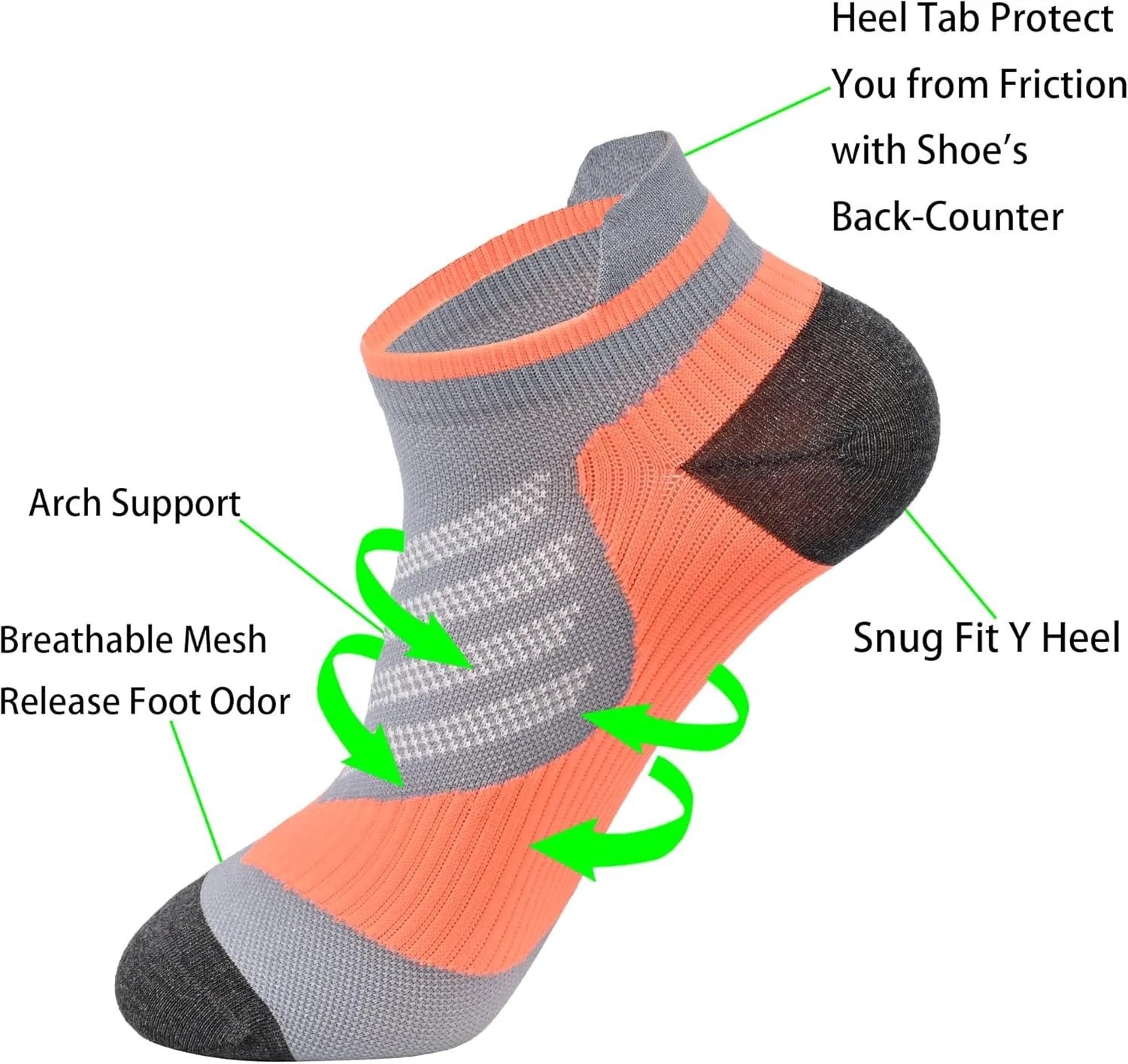 Women's Anti Stink Seamless Breathable Low Cut Compression Sports Running and Cycling Socks