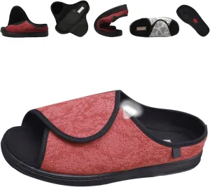 Women's Extra Wide Diabetic Edema Shoes with Adjustable Closures Easy On Off, Elderly Swollen Feet Arthritis Non Slip Orthopedic Slippers