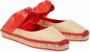 Women's Flat Mules Bow Sandals Leather Raffia Espadrilles Slip-On Casual Loafers Summer Beach Loafer Shoes