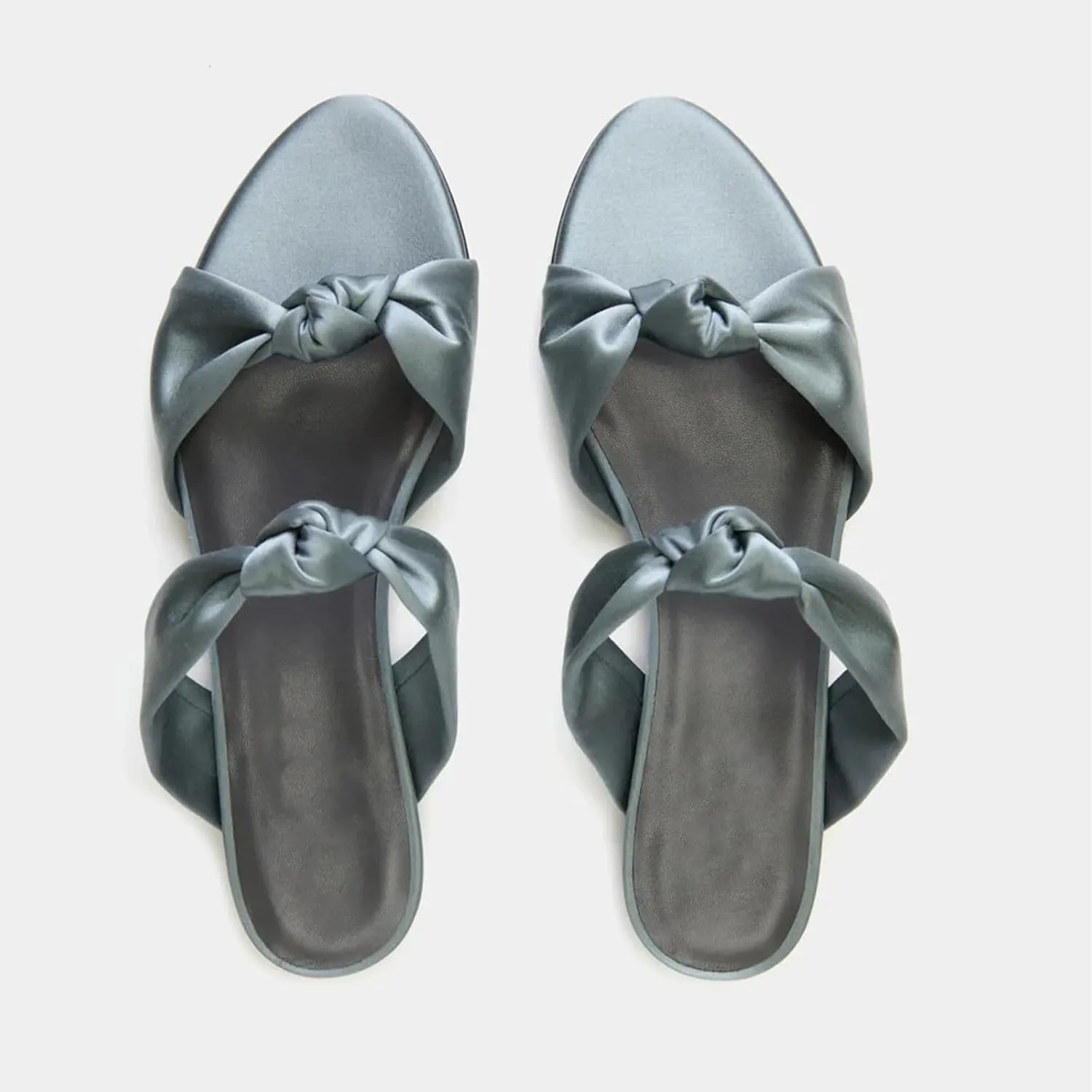 Women's Mule Flats Bow Sandal Slippers Two lace-up Flat Shopping Shoes Pointed Party Shoes