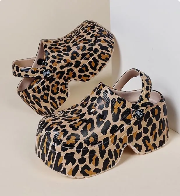 Women's Platform Clogs Slip On Slides Shoes Beach Sandals Gardener Clog Hight Heels Mule Slippers Garden Shoes Sandals