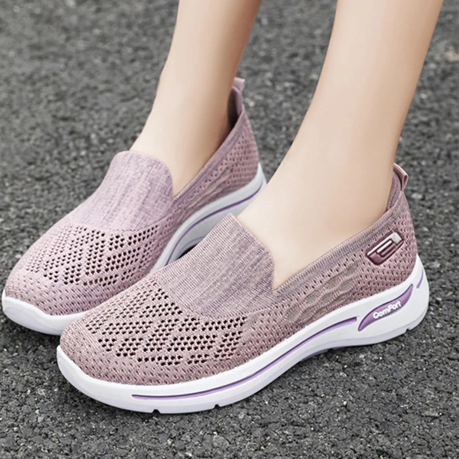 Womens Walking Shoes Comfortable Casual Ladies Athletic Shoes Casual Slip on Shoe Summer Running Sneakers Comfortable Breathable Non Slip Work Sneakers Running Jogging Sneaker