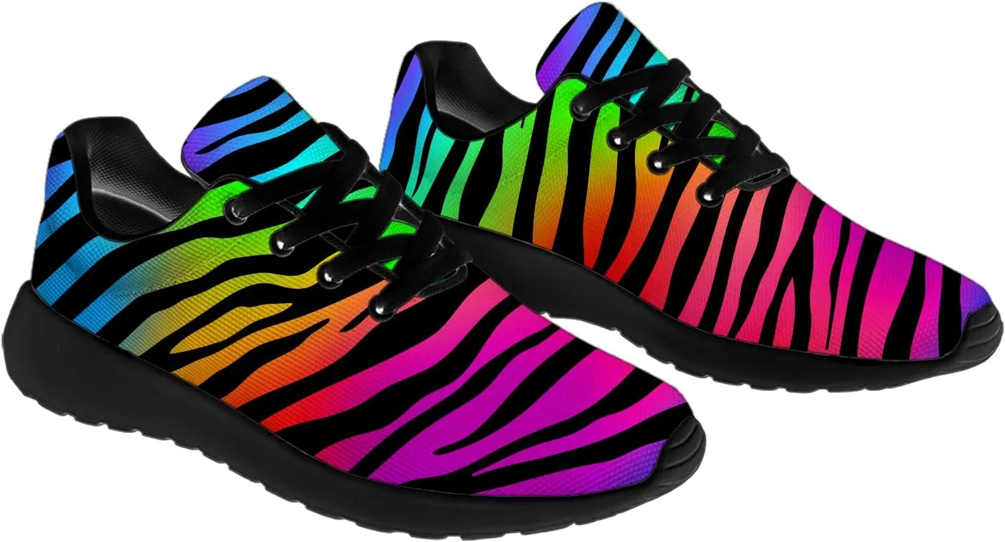 Zebra Shoes for Women Men Tennis Walking Running Shoes Lightweight Animal Texture Sneakers Gifts for Men Women