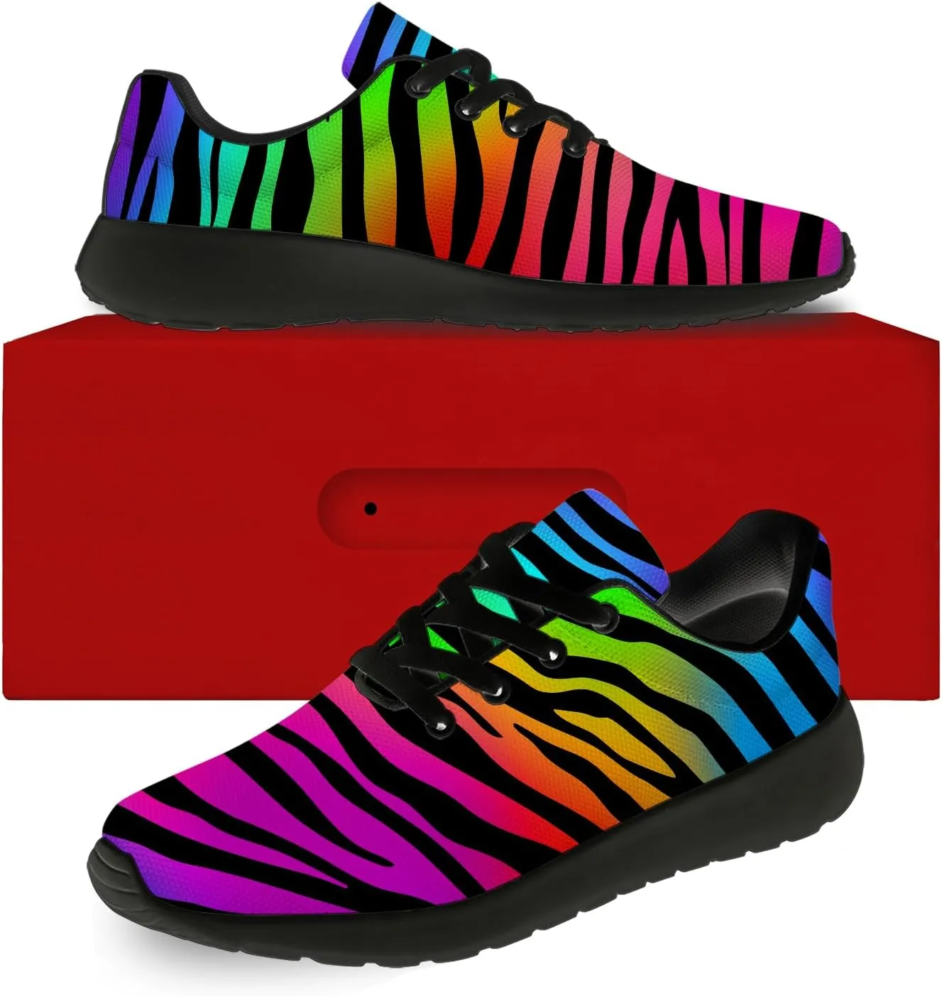 Zebra Shoes for Women Men Tennis Walking Running Shoes Lightweight Animal Texture Sneakers Gifts for Men Women