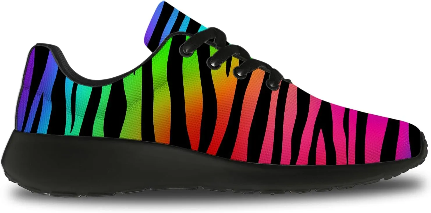 Zebra Shoes for Women Men Tennis Walking Running Shoes Lightweight Animal Texture Sneakers Gifts for Men Women